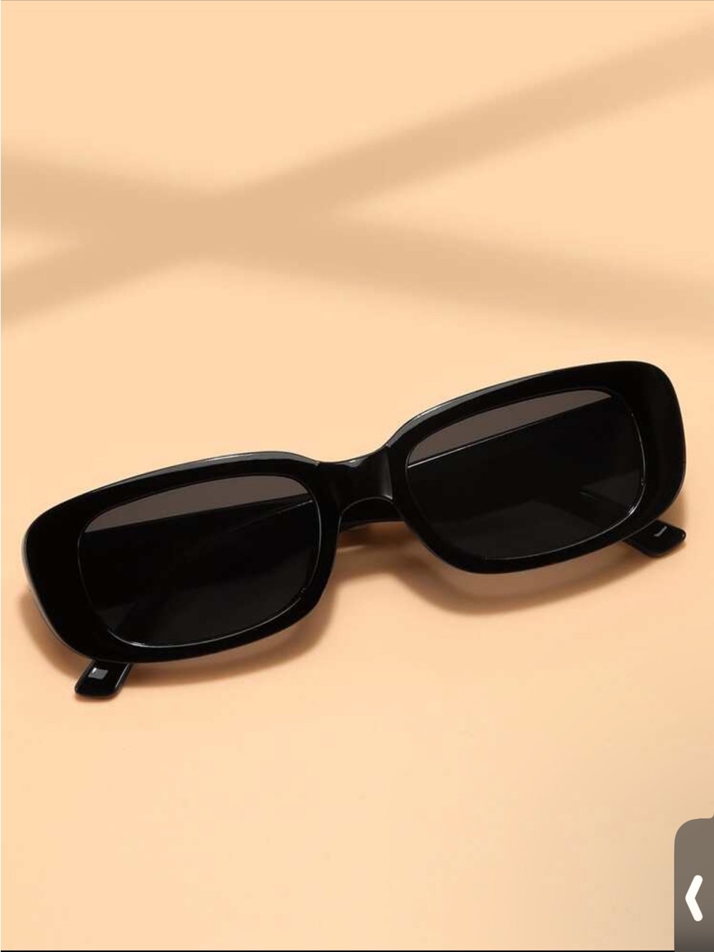 Black Rectangular Womens Sunglasses -